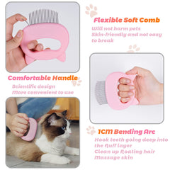 Ameliade Cat Comb close-up ergonomic half-arc handle for easy grooming