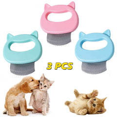 Ameliade cat comb-shell-design for gentle massaging and detangling fur
