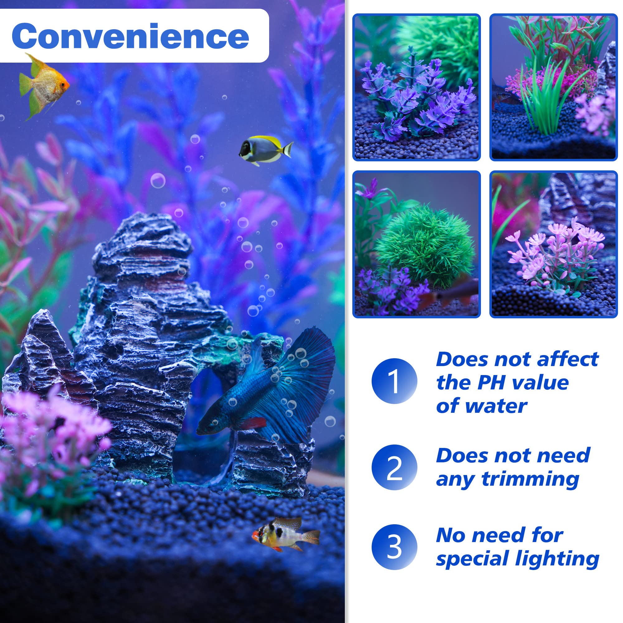 Ameliade medium aquarium plant 2 stays vibrant without light or pruning.