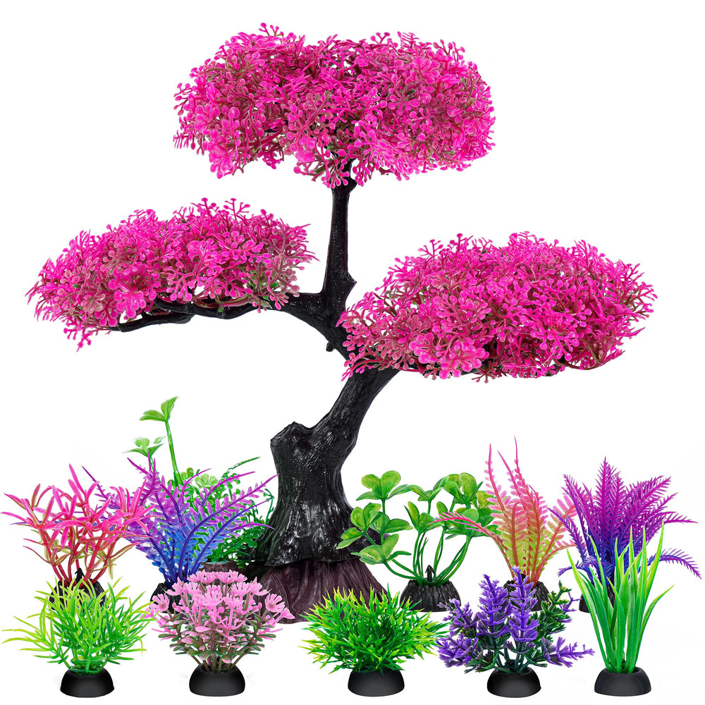 Ameliade pink cherry blossom tree aquarium decor adds vibrant color to tanks.