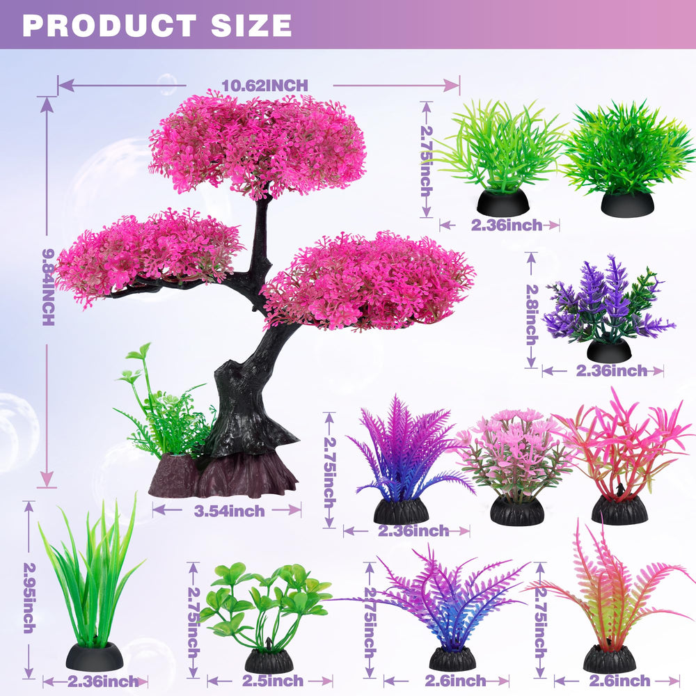 Ameliade pink cherry blossom tree decor with leaves adds natural realism in tanks.