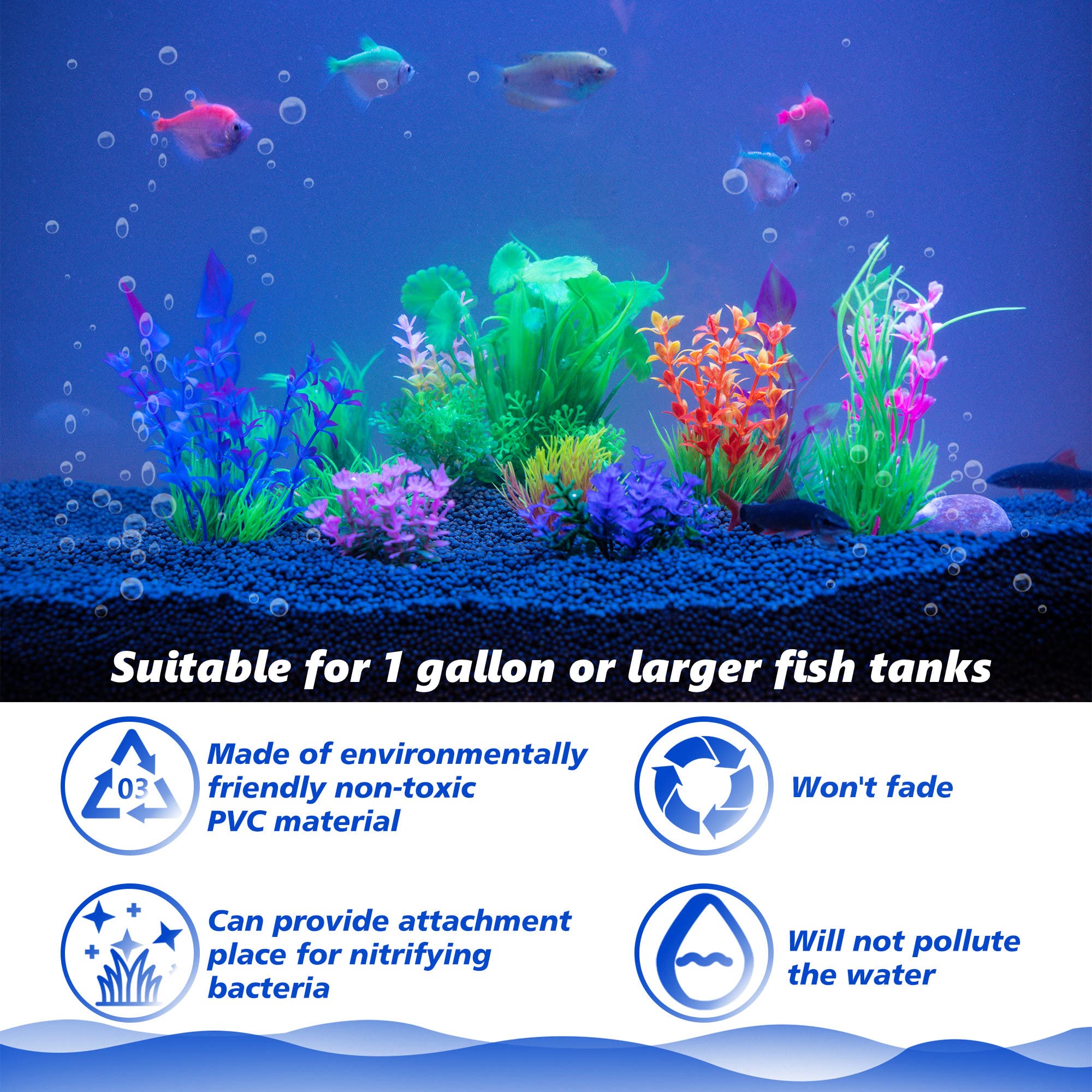Ameliade soft-leaf aquarium plants safe for fish and won’t snag fins