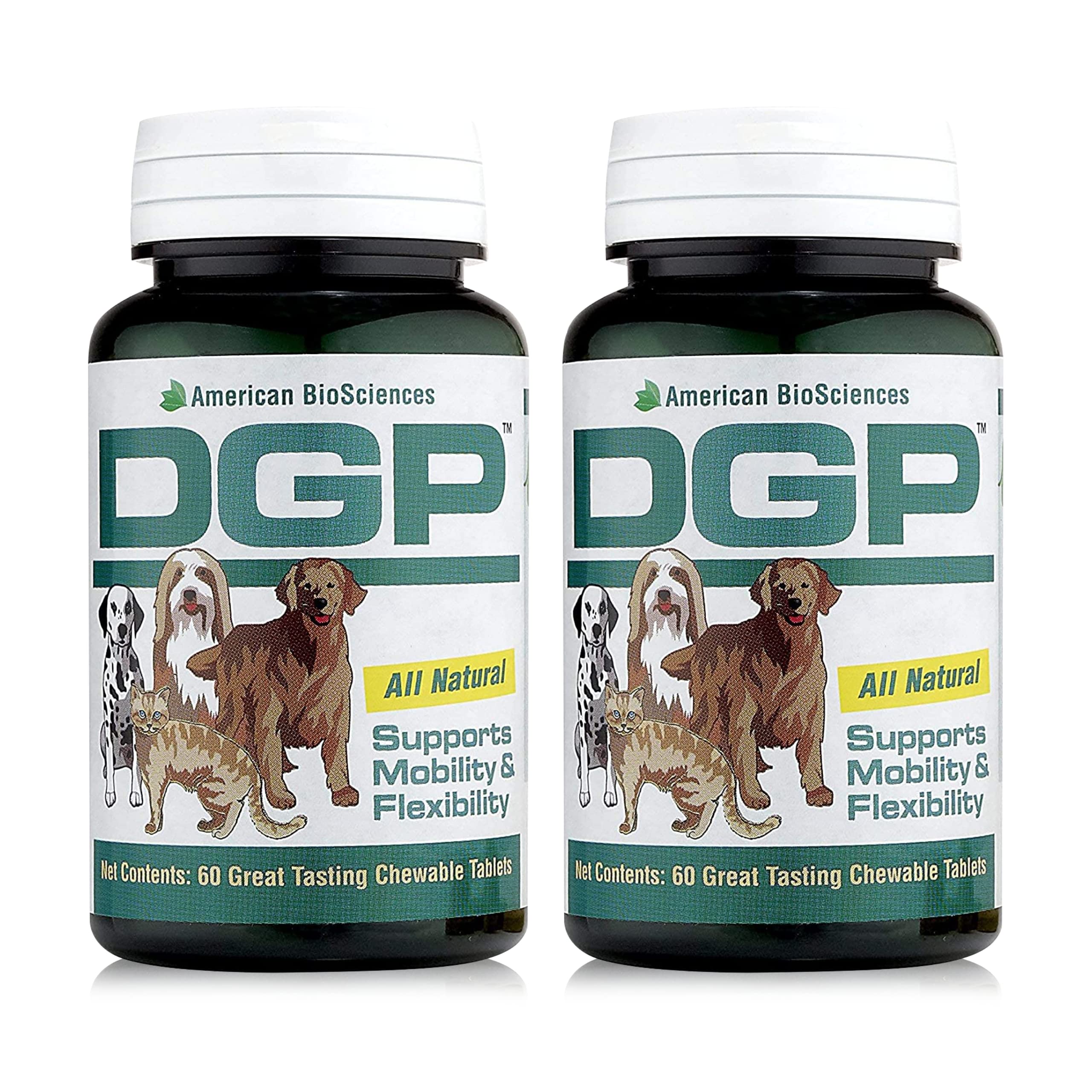 American BioSciences DGP dog-chew-tube shows convenient joint-support chews for active dogs.