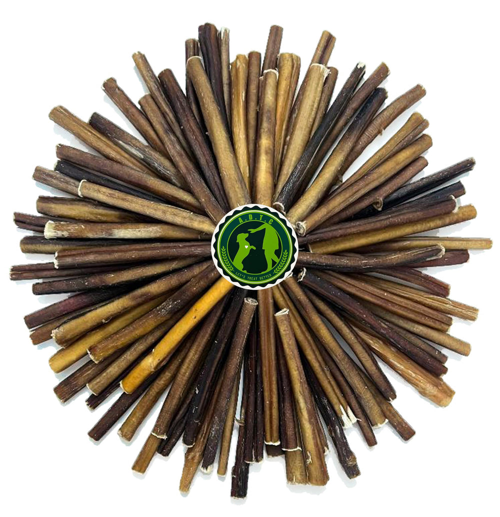 American Dog Treat Company bully sticks; grass-fed beef aroma during chew.