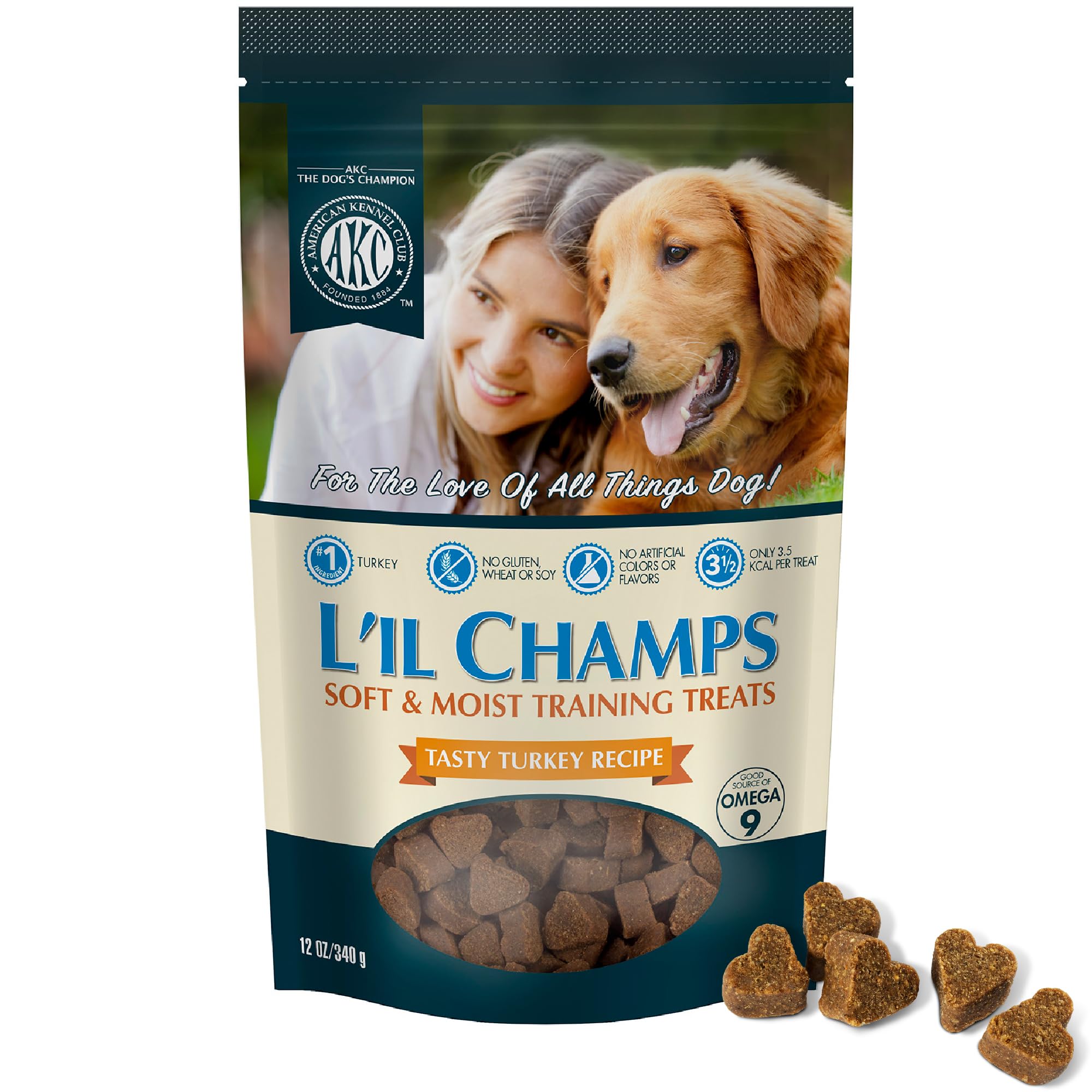 American Kennel Club Lil Champs turkey soft-moist treats for all-breed training rewards