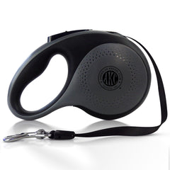 American Kennel Club retractable leash with extended reach enables safe, controlled exploration.
