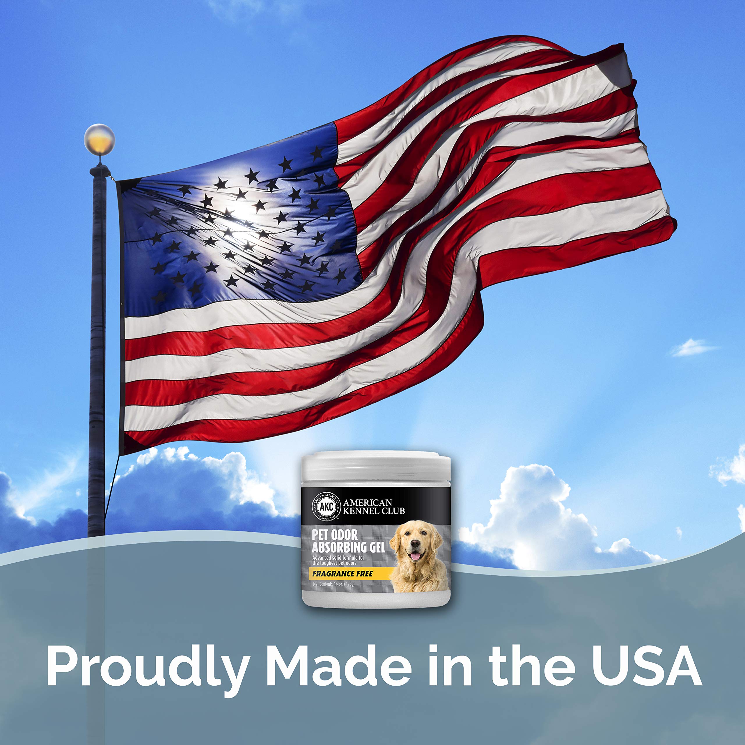 American Kennel Club Smells Begone gel placed in living room helps reduce pet odors.