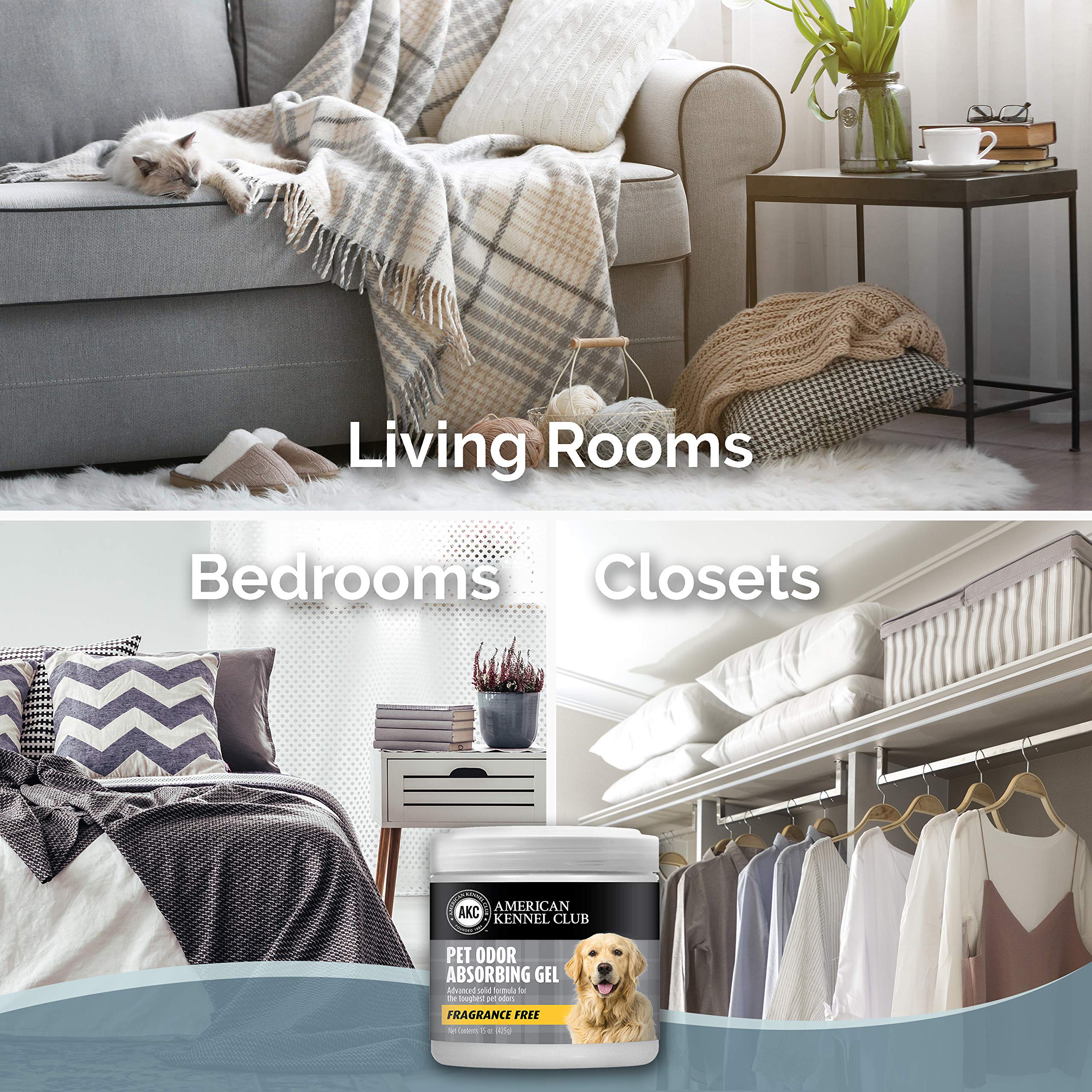 American Kennel Club Smells Begone gel two-pack provides long-lasting odor control.