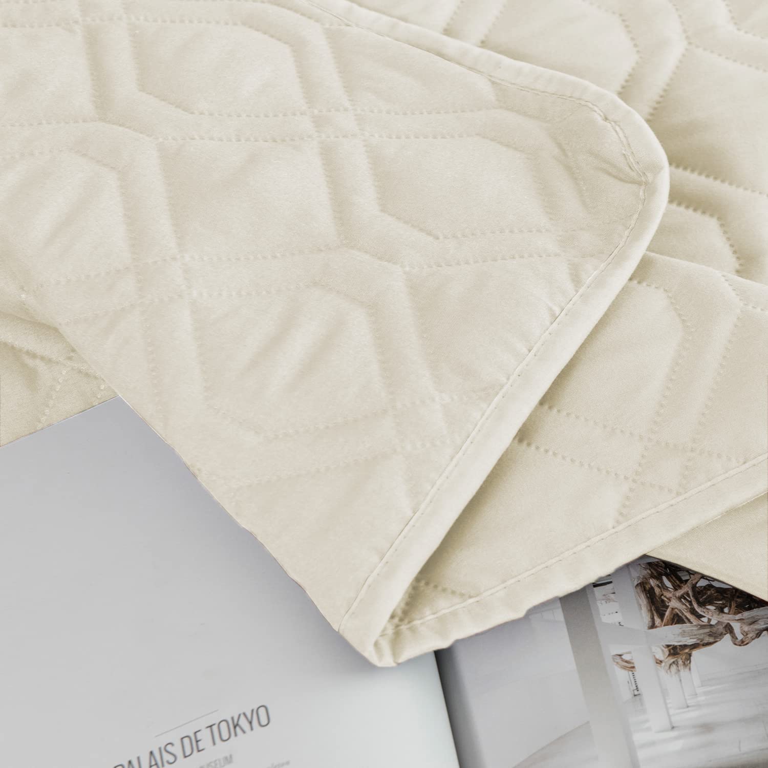 Ameritex close-up of cover protecting furniture from spills and pet hair.