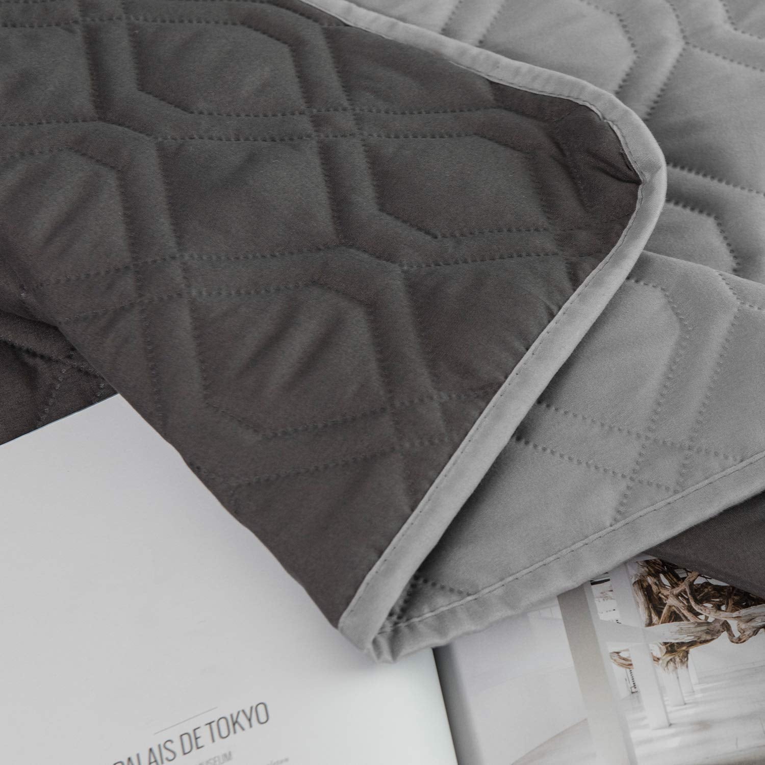 Ameritex reversible dog bed cover show two-tone design for versatile room styling