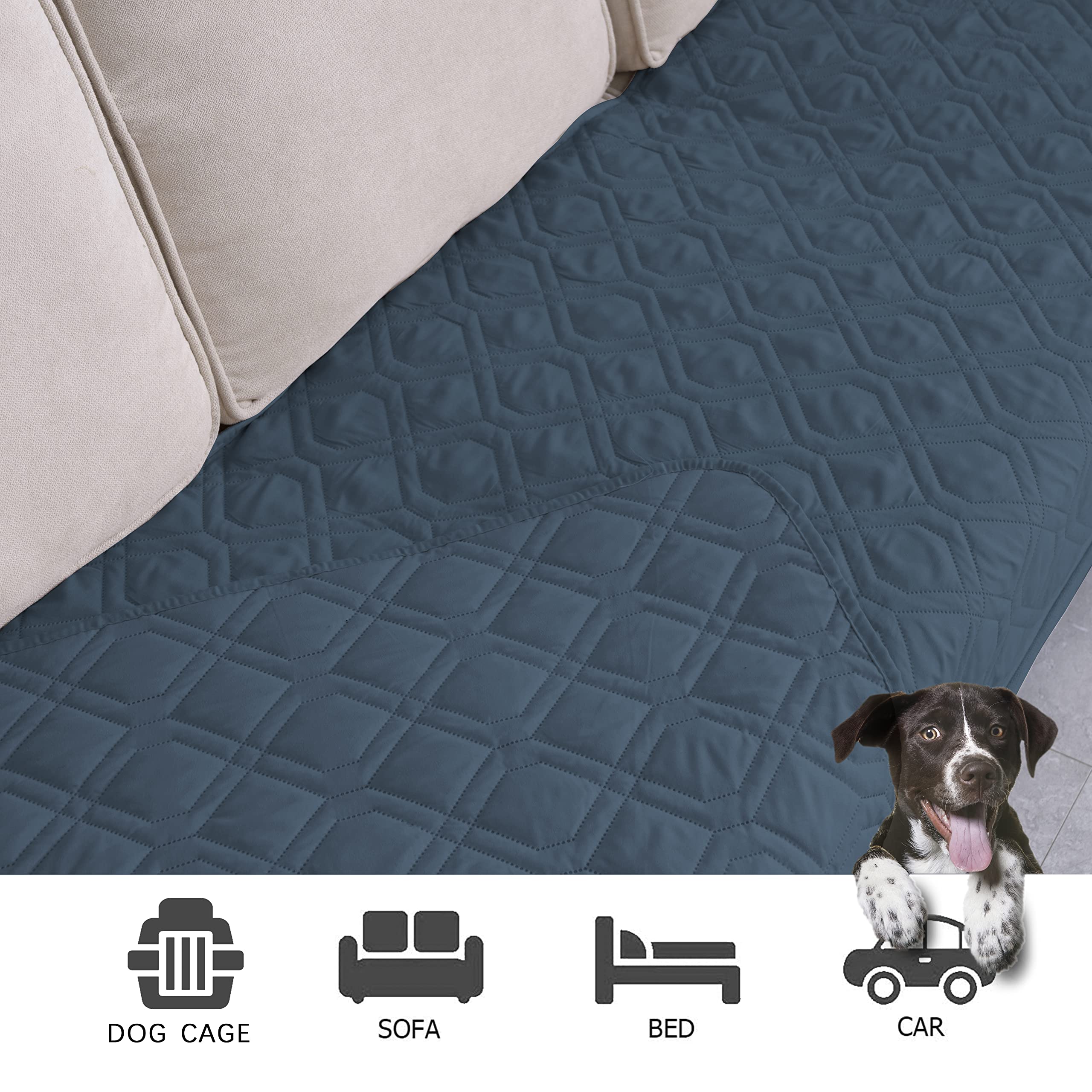 Ameritex soft top layer provides cozy surface for pets on beds.
