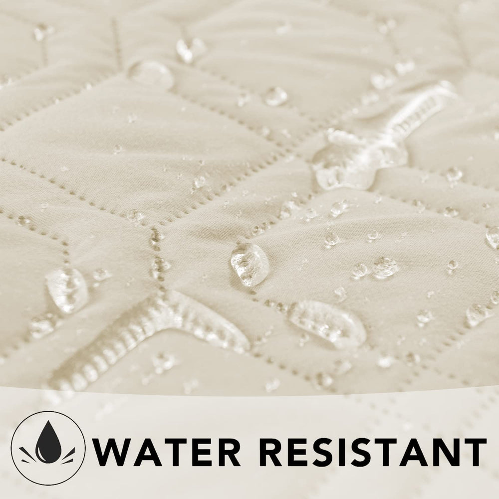 Ameritex soft-top reversible pattern on dog bed cover highlighting two looks.