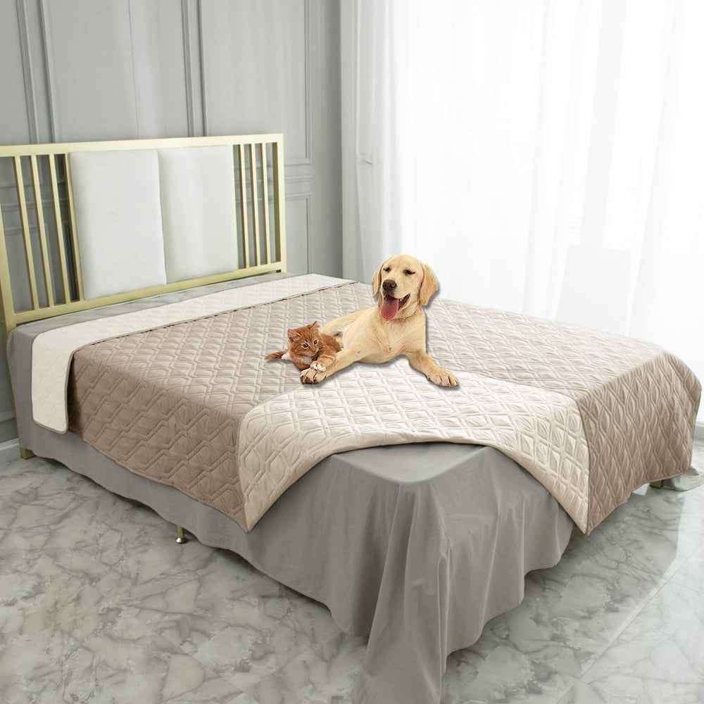 Ameritex waterproof bed couch blanket shields furniture from spills and fur.