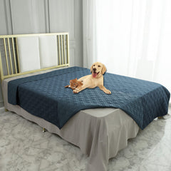 Ameritex waterproof blanket reversible cover on sofa protects furniture from spills