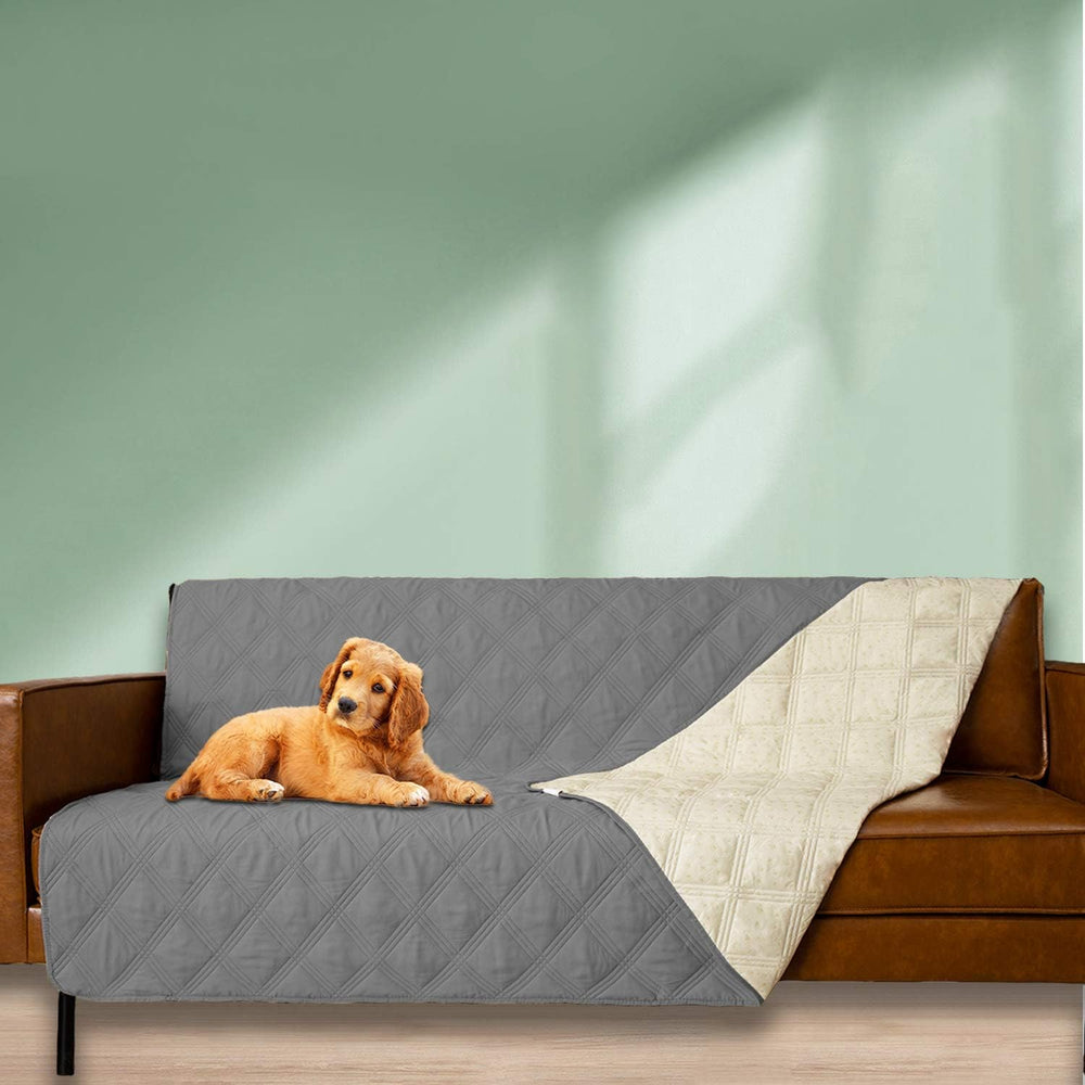 Ameritex waterproof dog bed cover beige pairs with decor.
