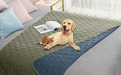 Ameritex waterproof dog bed cover on sofa protects furniture from spills