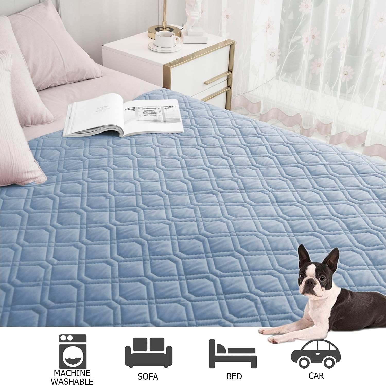 Ameritex waterproof dog bed cover available in multiple sizes.