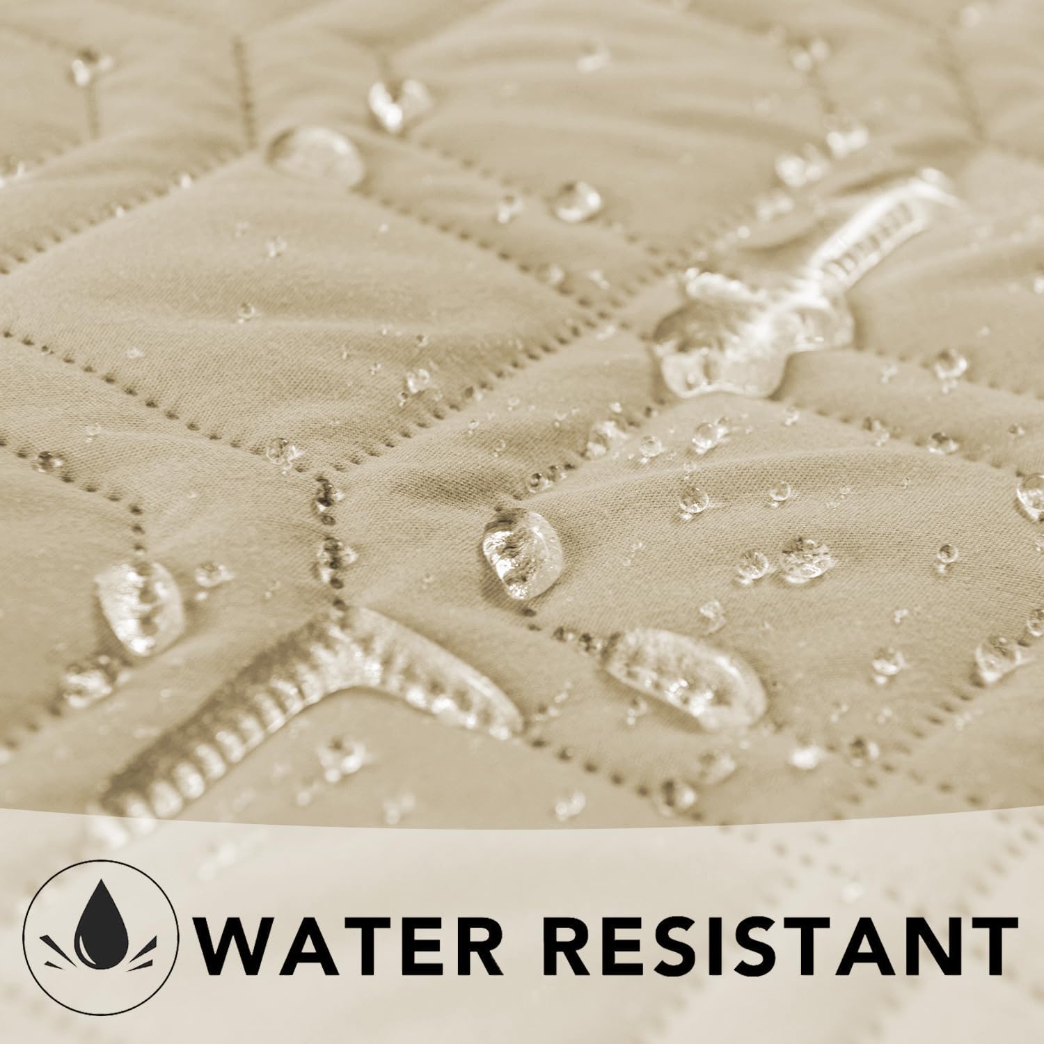 Ameritex waterproof furniture cover shows two colors to match home decor.