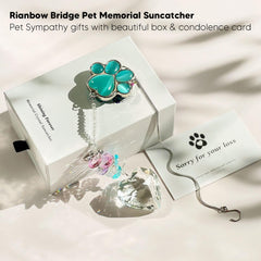 Amethuartz Pet Memorial Suncatcher cat-eye paw creates comforting glitter in sunlight.