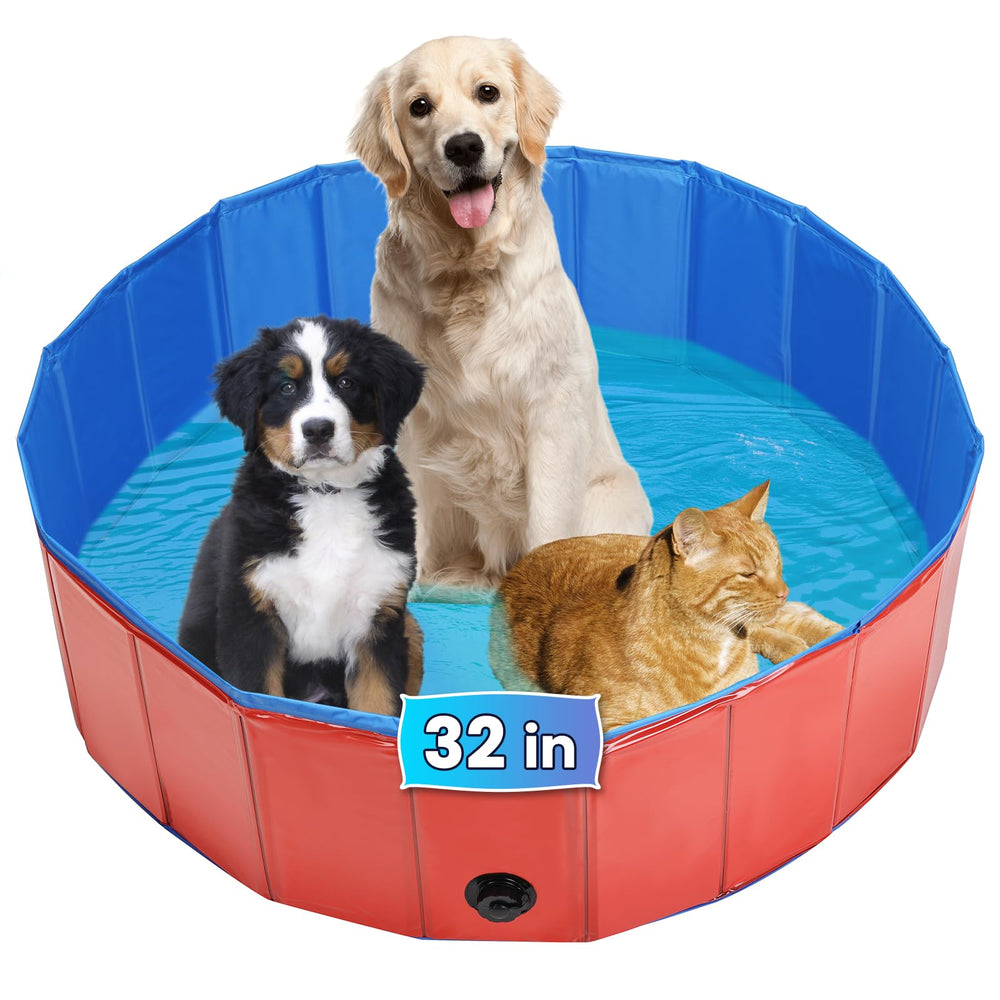 AMGSH dog whelping box foldable red for easy storage and quick setup.