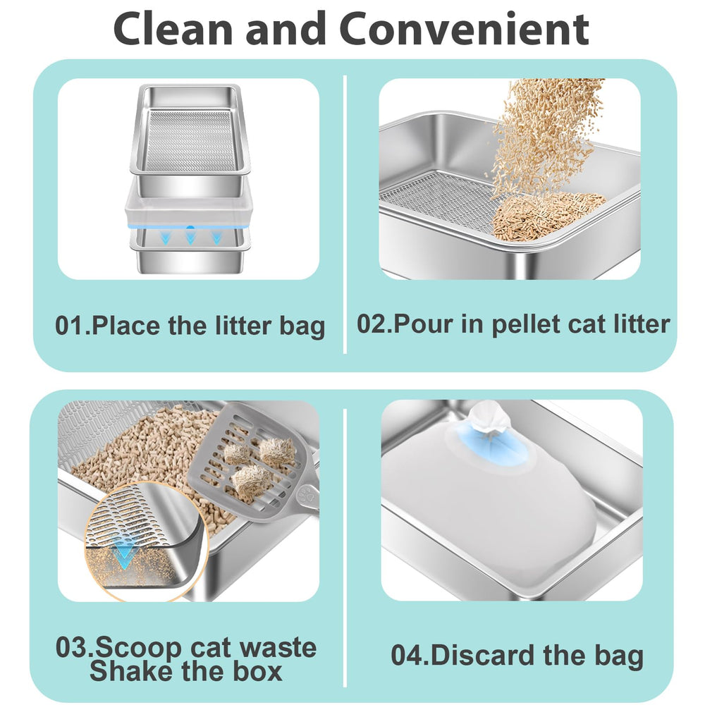 Amibud cat teaser wand included to engage cat during litter box use