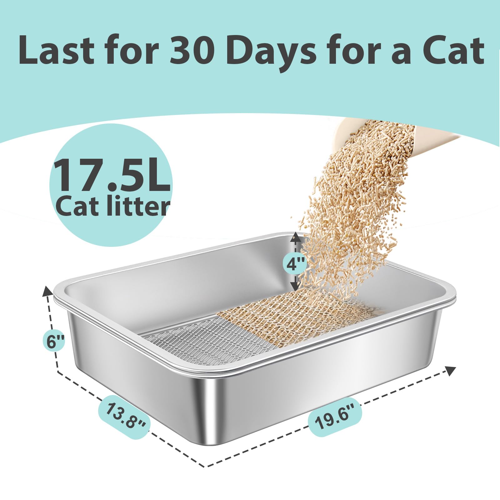 Amibud sifting mechanism close up showing easy separation of clean litter