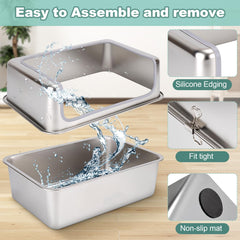 Amibud XL litter box side view with durable construction for long-term use