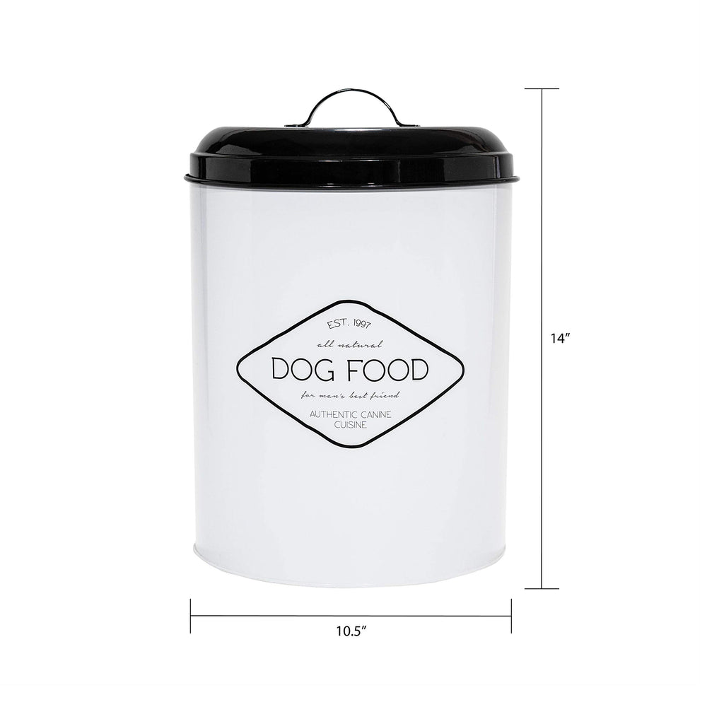 Amici Pet Buster metal construction conveys durable storage for dog food and treats