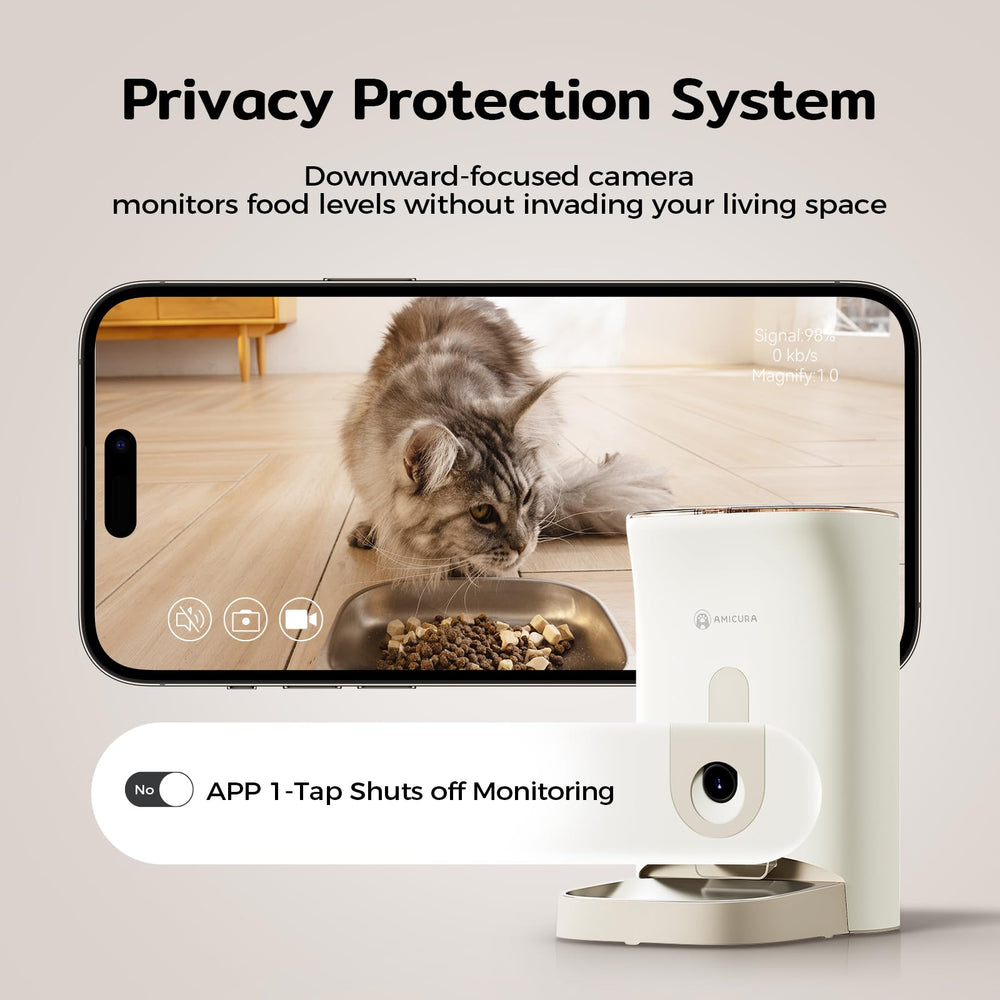 Amicura F1 Pro app control lets you schedule meals and monitor feeding.