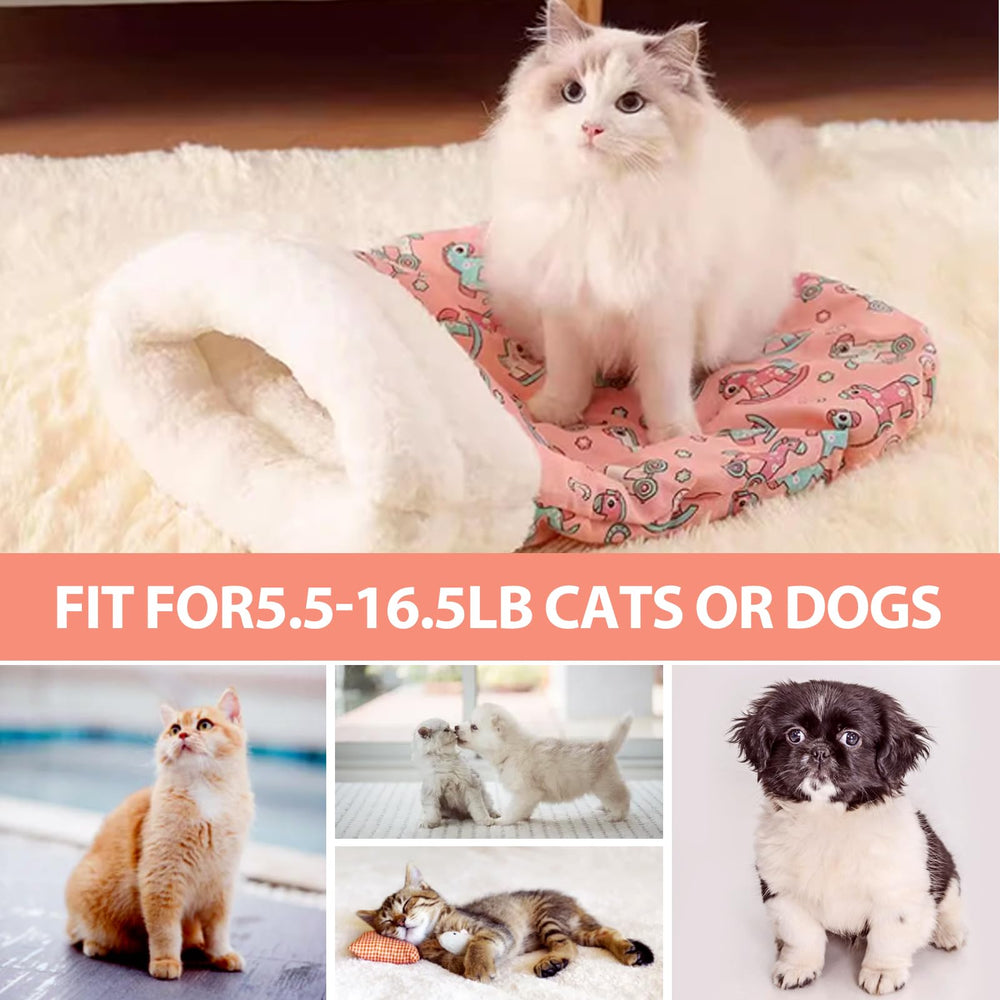 AMIITRY cat sleeping bag warm velvet interior—snug resting during chilly days.