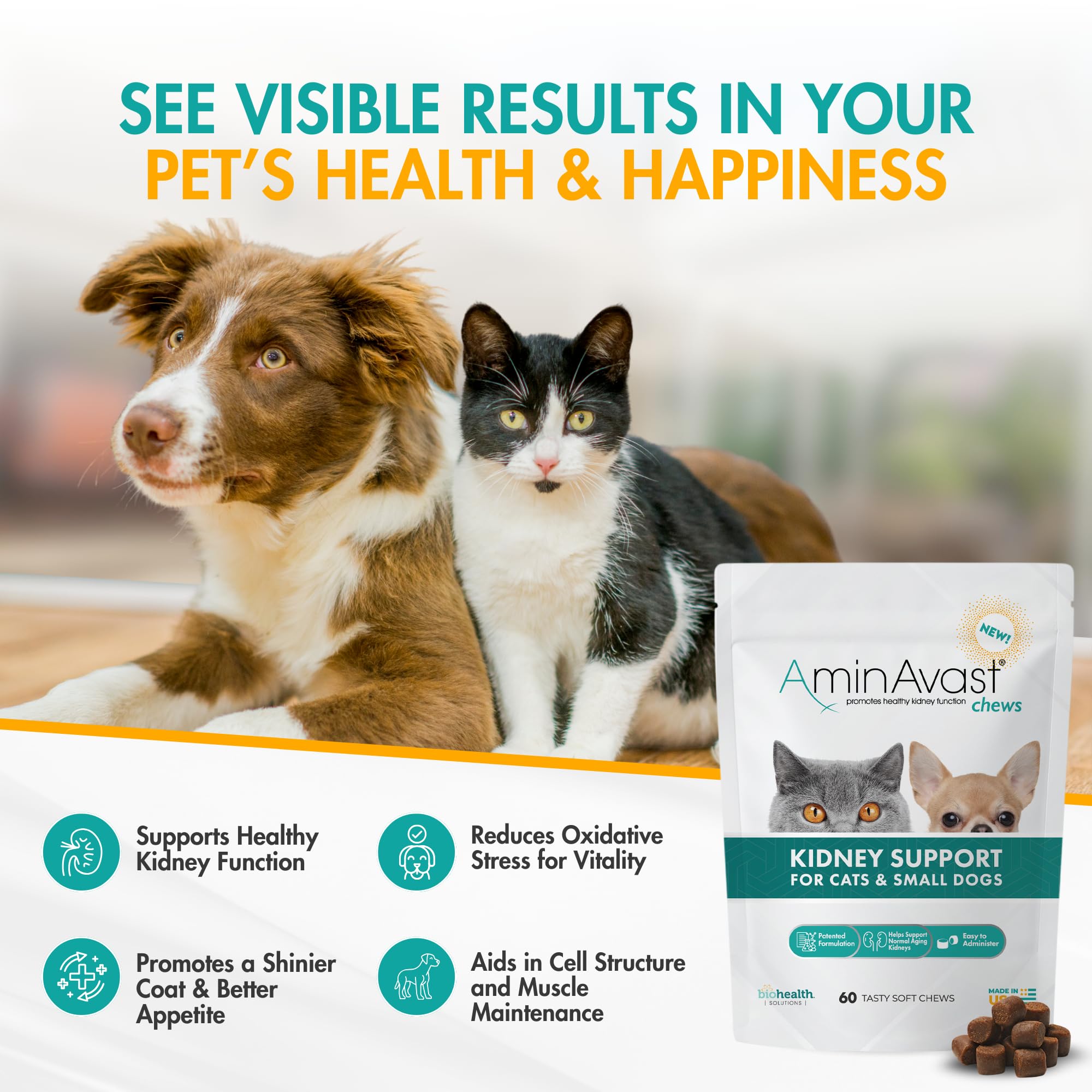 AminAvast packaging showing kidney support for easy at-home use.