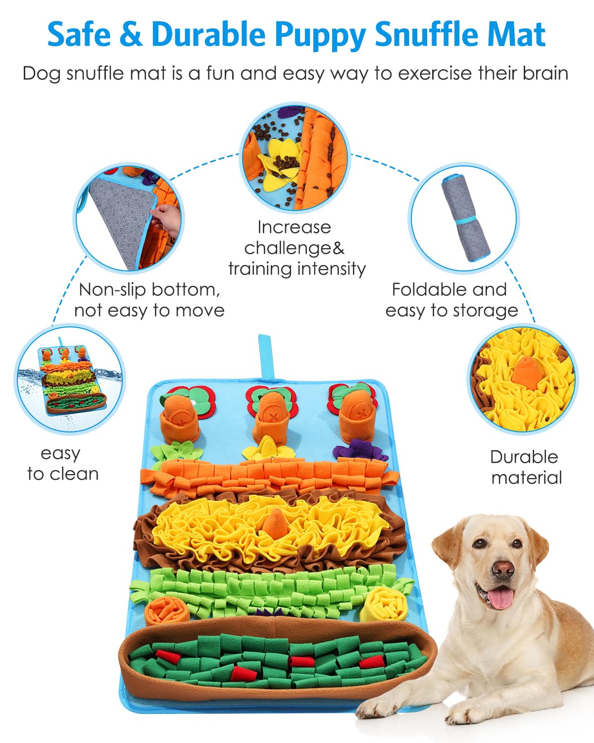 AMIR Snuffle Mat adjustable strap secures to furniture