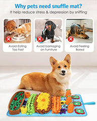 AMIR Snuffle Mat multi-game view with eight sniffing challenges
