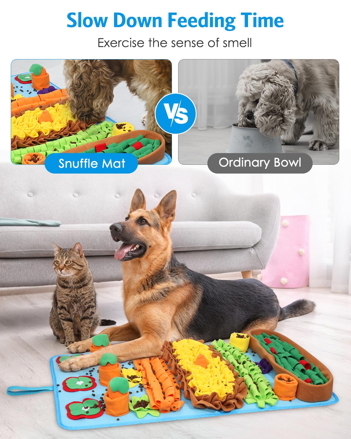 AMIR Snuffle Mat non-slip base keeps it steady during play