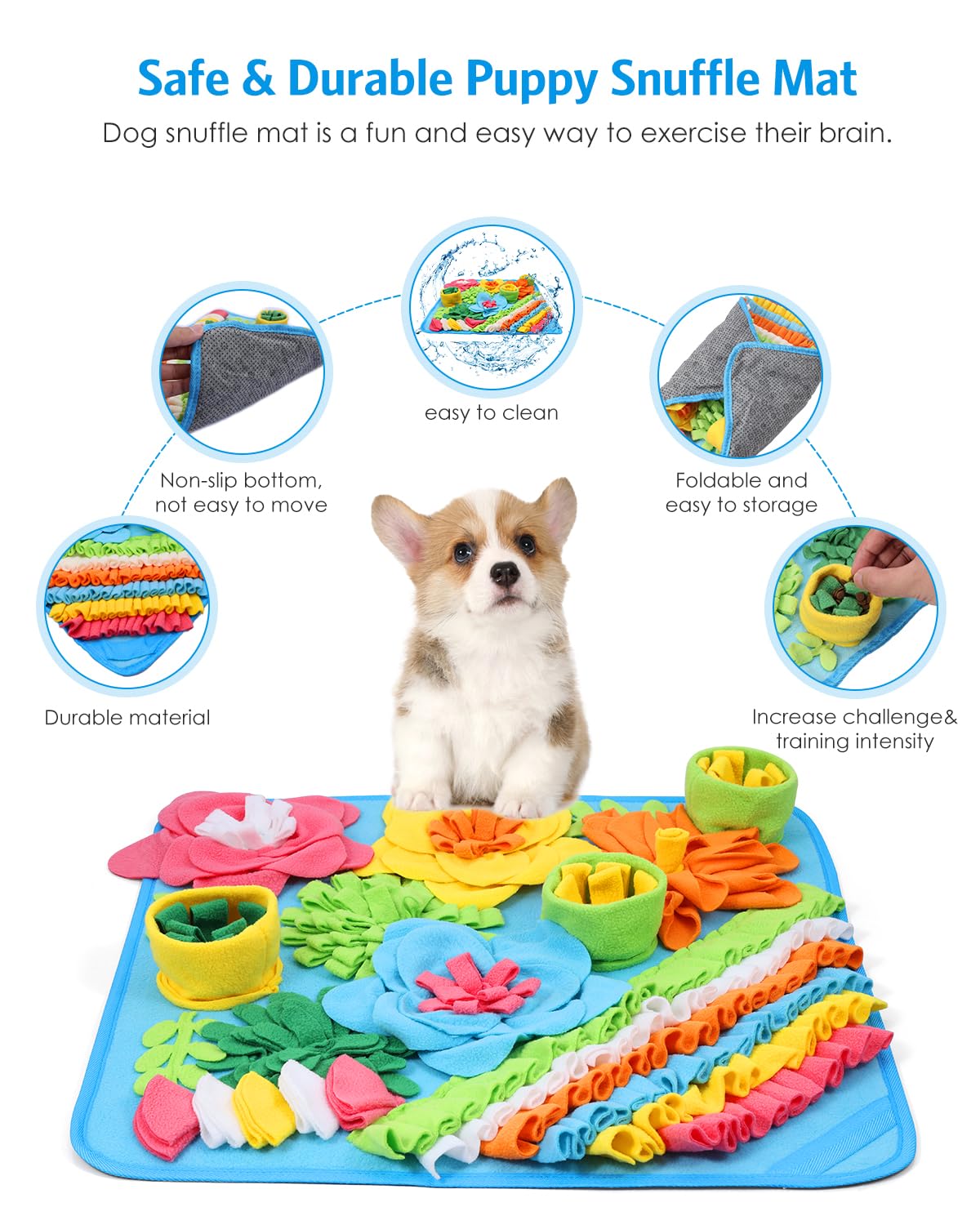 AMIR Snuffle Mat non-slip bottom keeps the mat stable during use