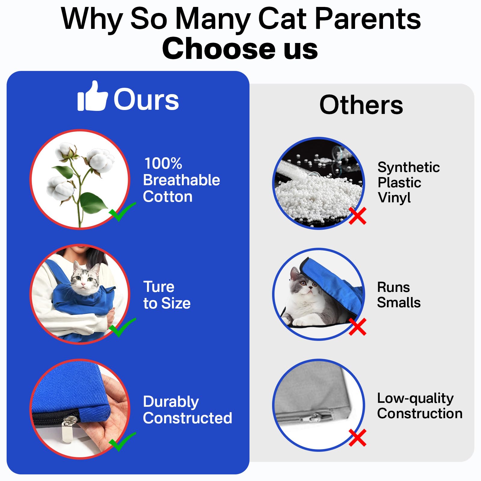 Amkune Cat Carrier Pouch breathable cotton material for soft, durable use