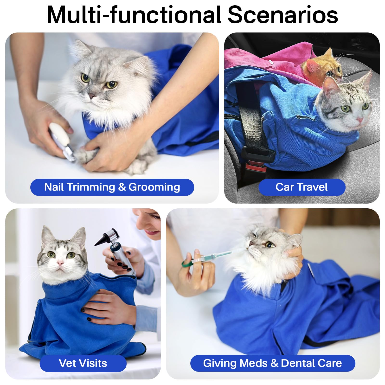 Amkune Cat Carrier Pouch with wide Velcro neck opening for easy in/out