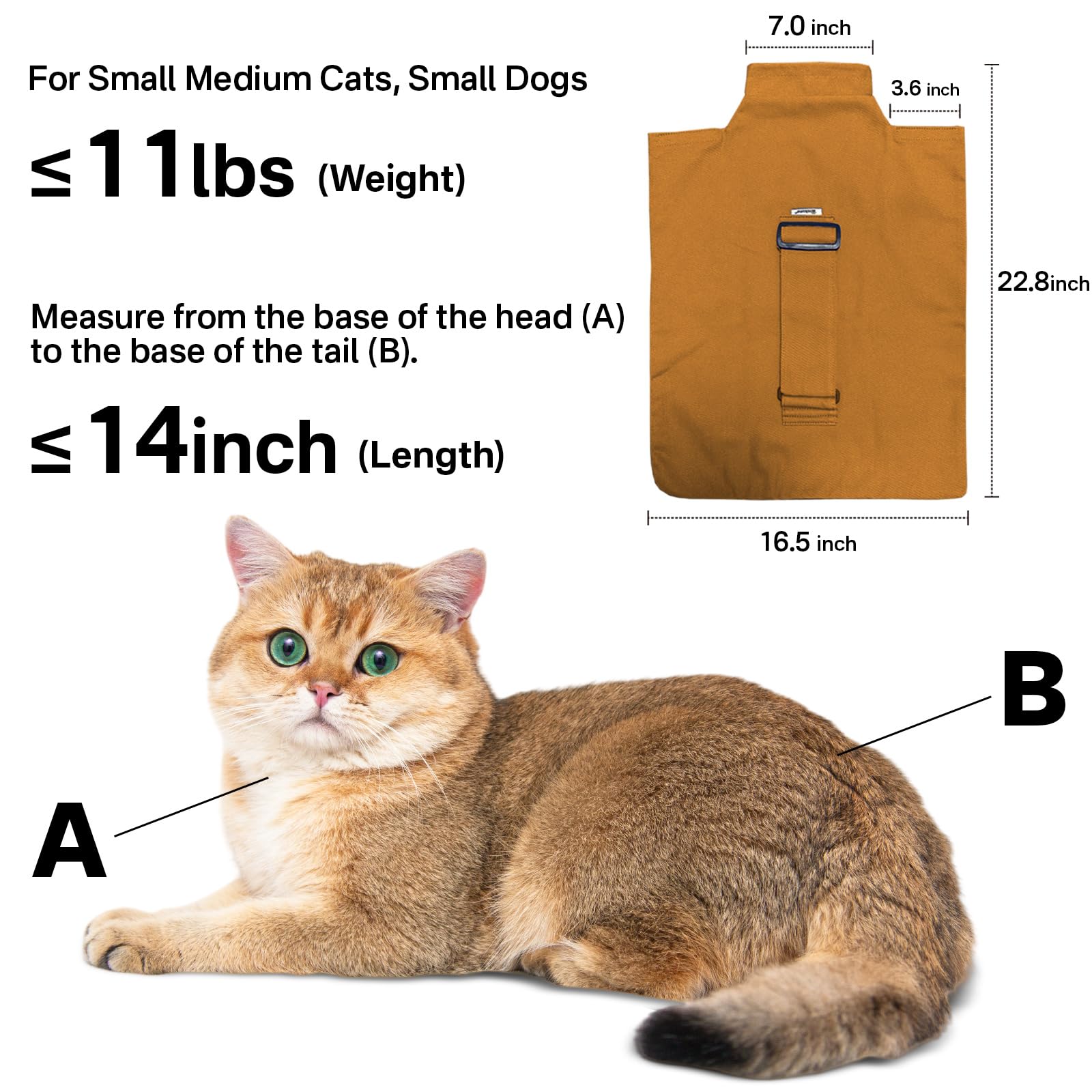 Amkune Cozy Travel pouch fits small to medium cats up to 15 pounds.