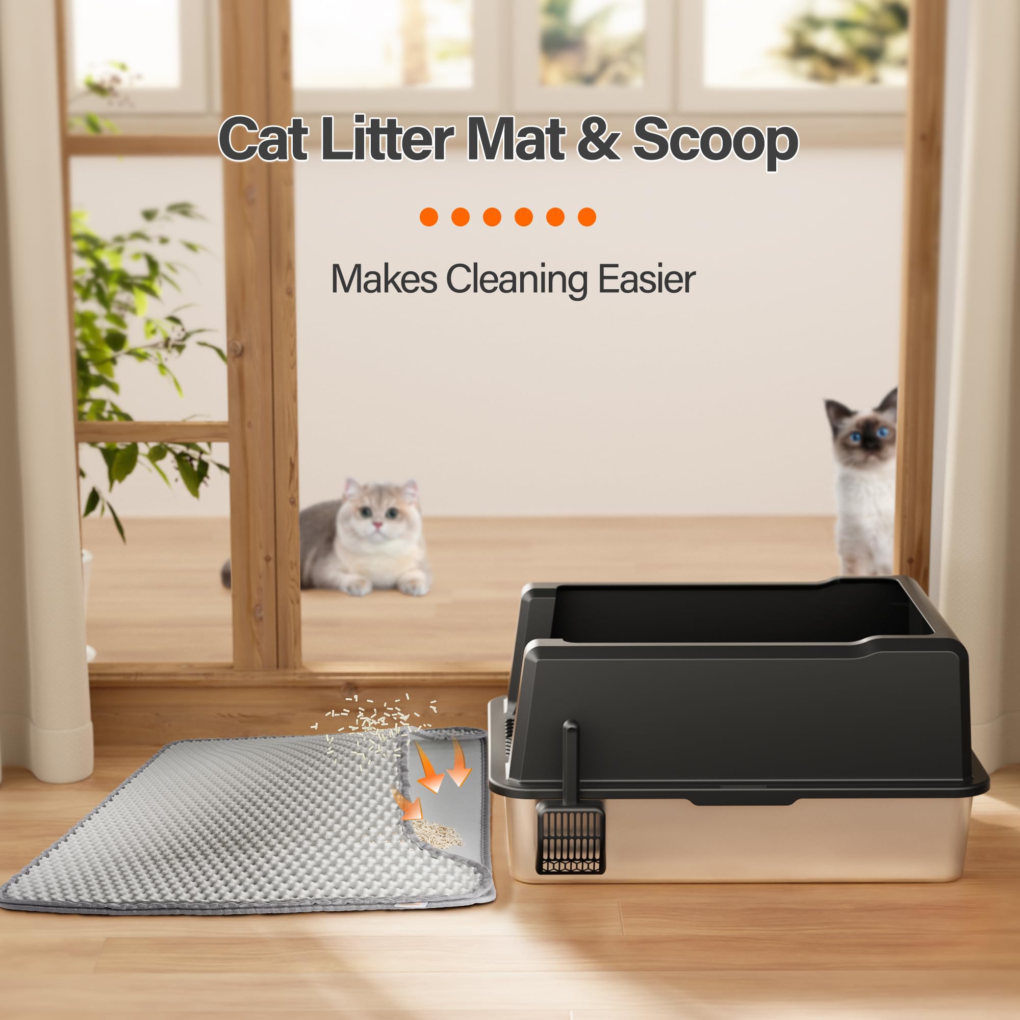 Amniau big cat fit up to 25 lbs demonstrated with cat silhouette.