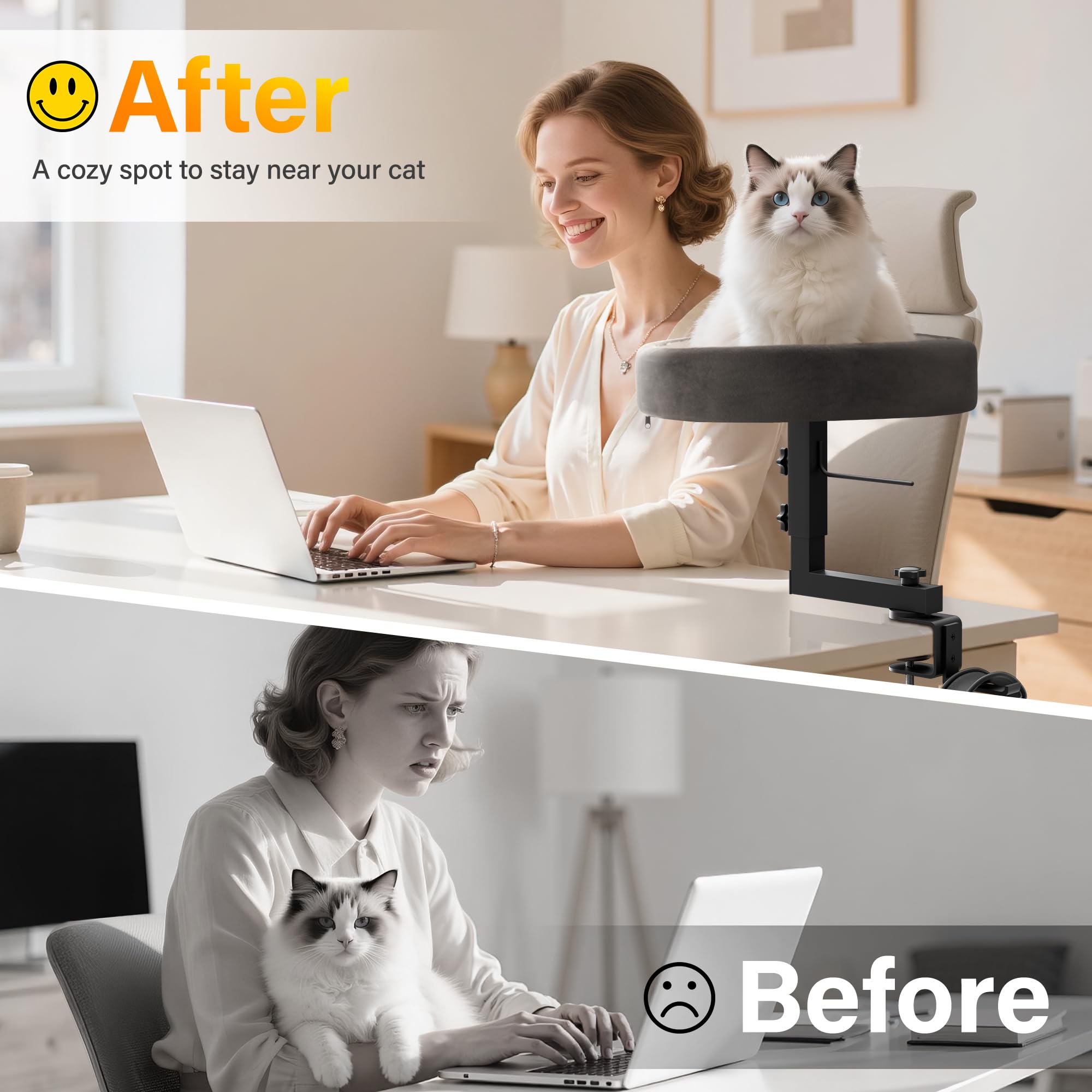 Amniau sturdy 50 lb-capacity frame supports cat and accessories securely