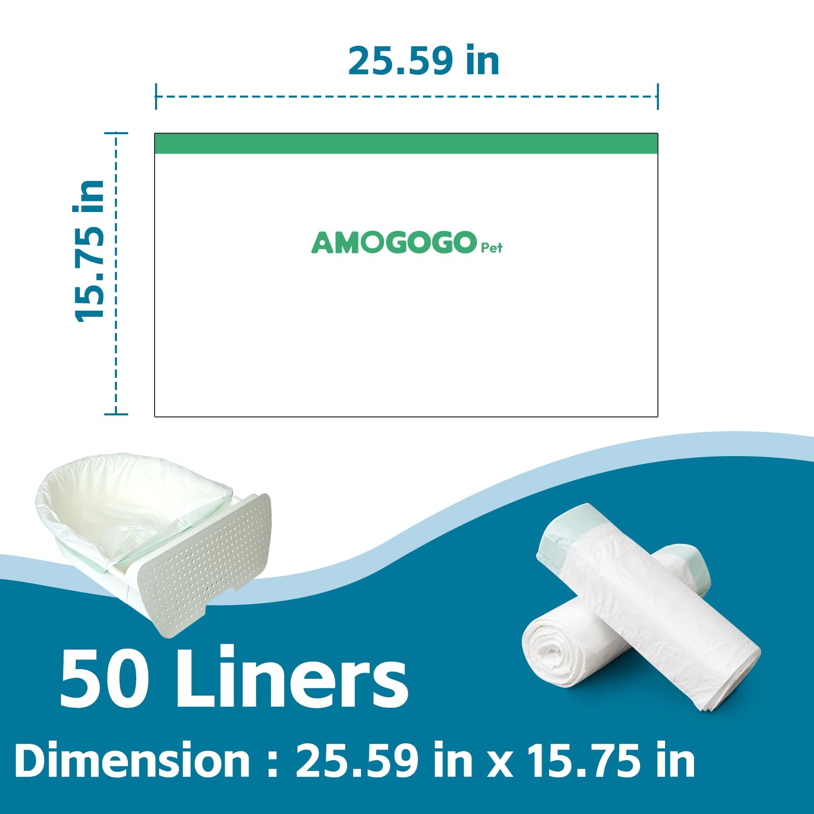 AMOGOGOPET bags come in a 50-count pack for replacements.