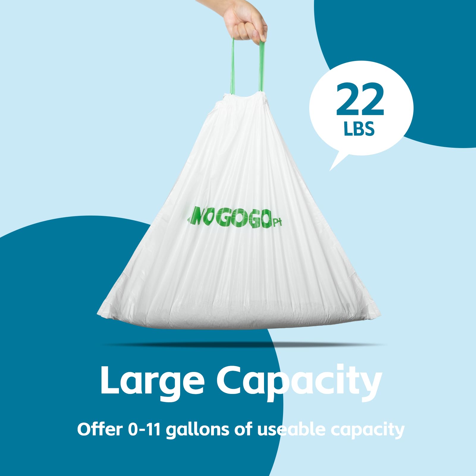 AMOGOGOPET bags large opening fits Scooper models for easy bagging.