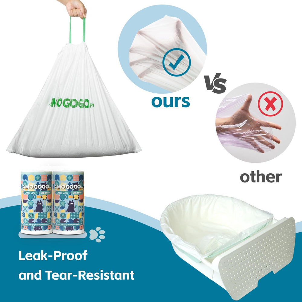 AMOGOGOPET bags unscented heavy-duty bags minimize extra smells during changes.