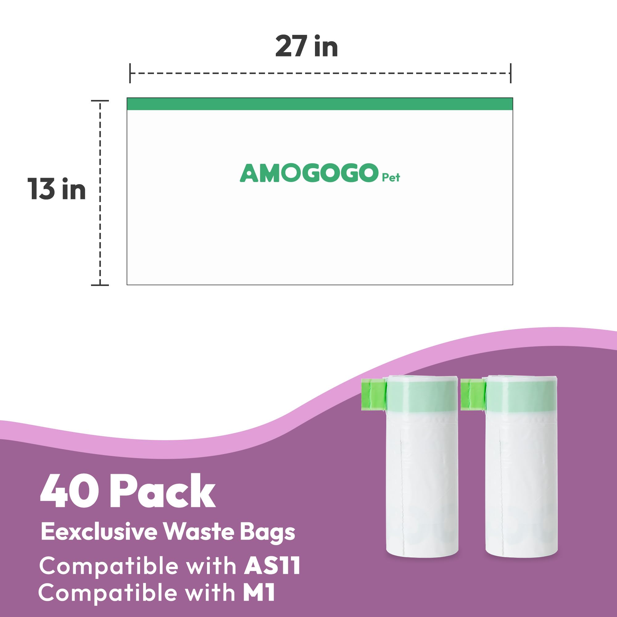 AMOGOGOPET bulk 40-pack packaging for economical litter maintenance