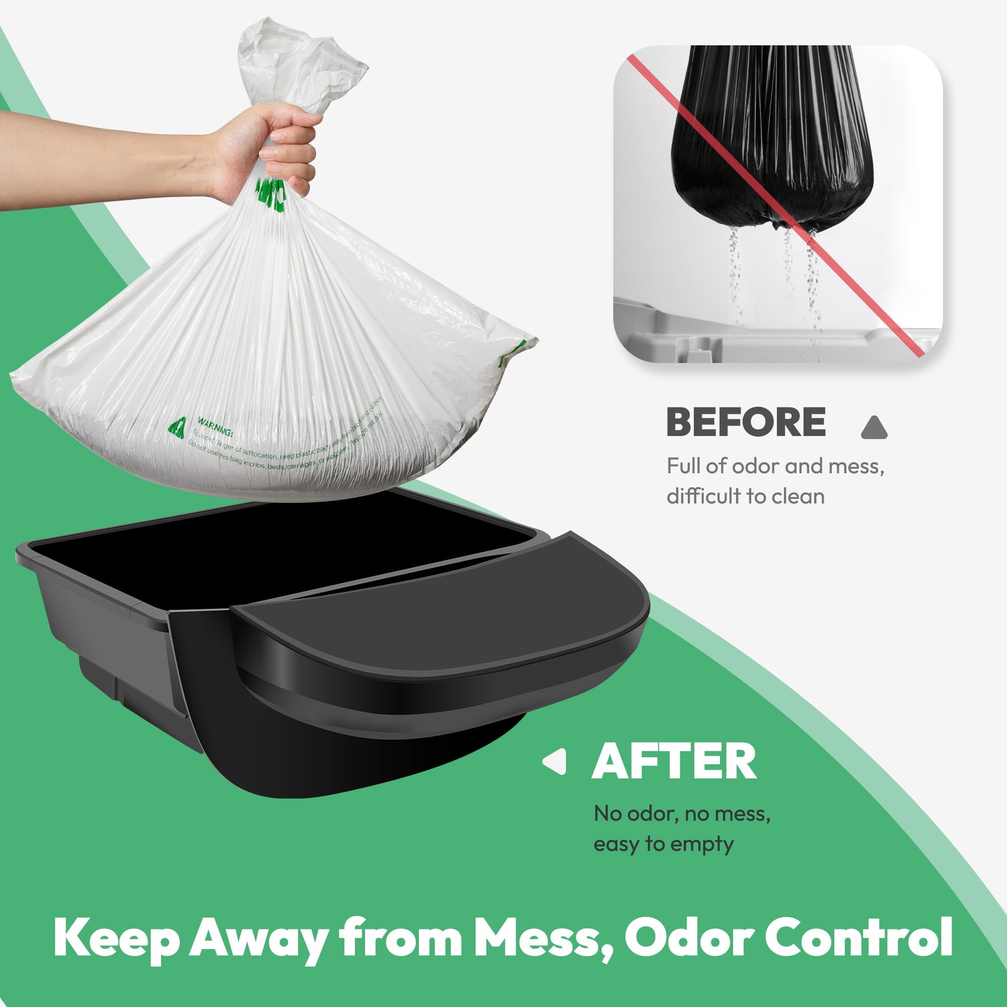 AMOGOGOPET opaque white bags hide waste from view during disposal