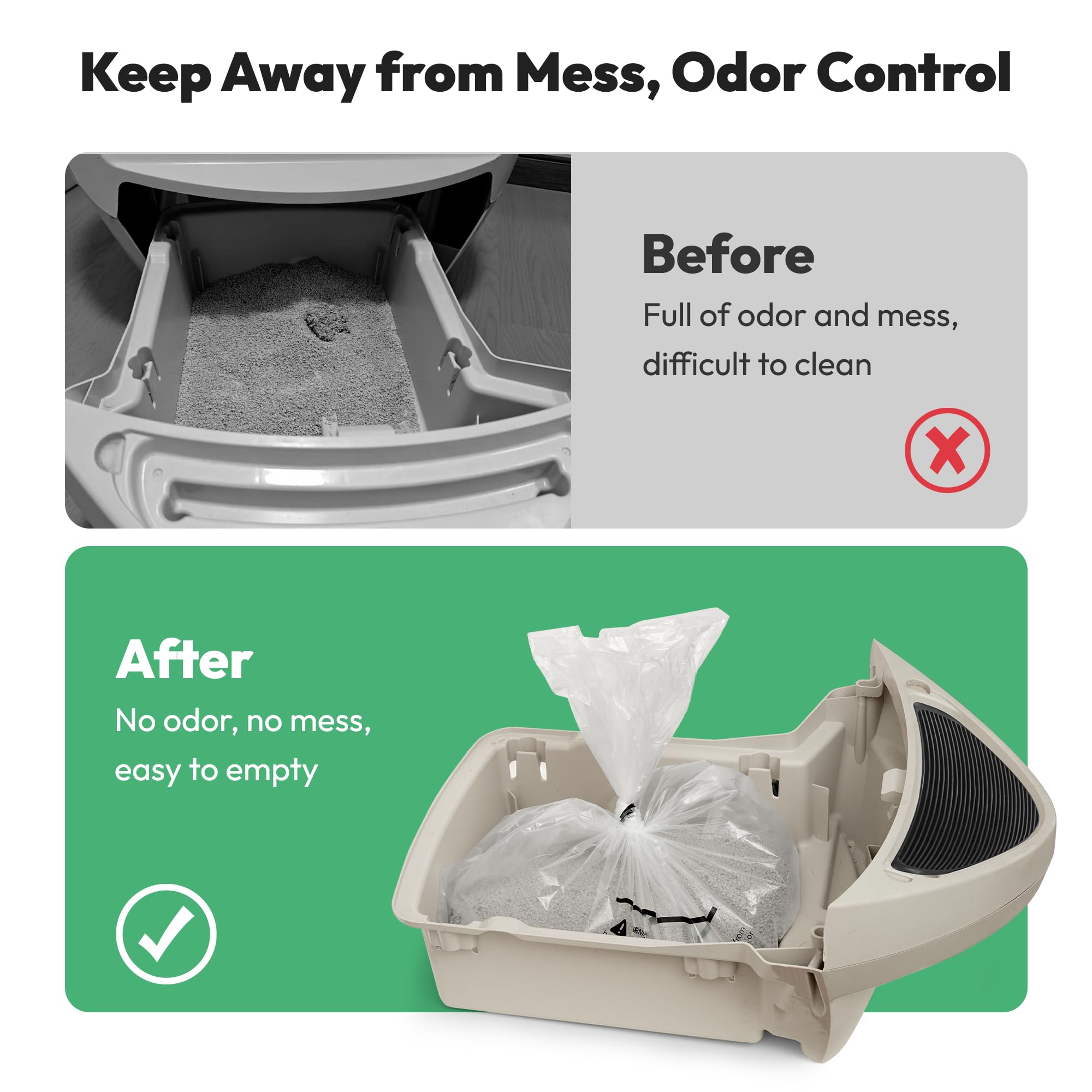 AMOGOGOPET waste bags fit Litter Robot 4 snugly for a secure fit.