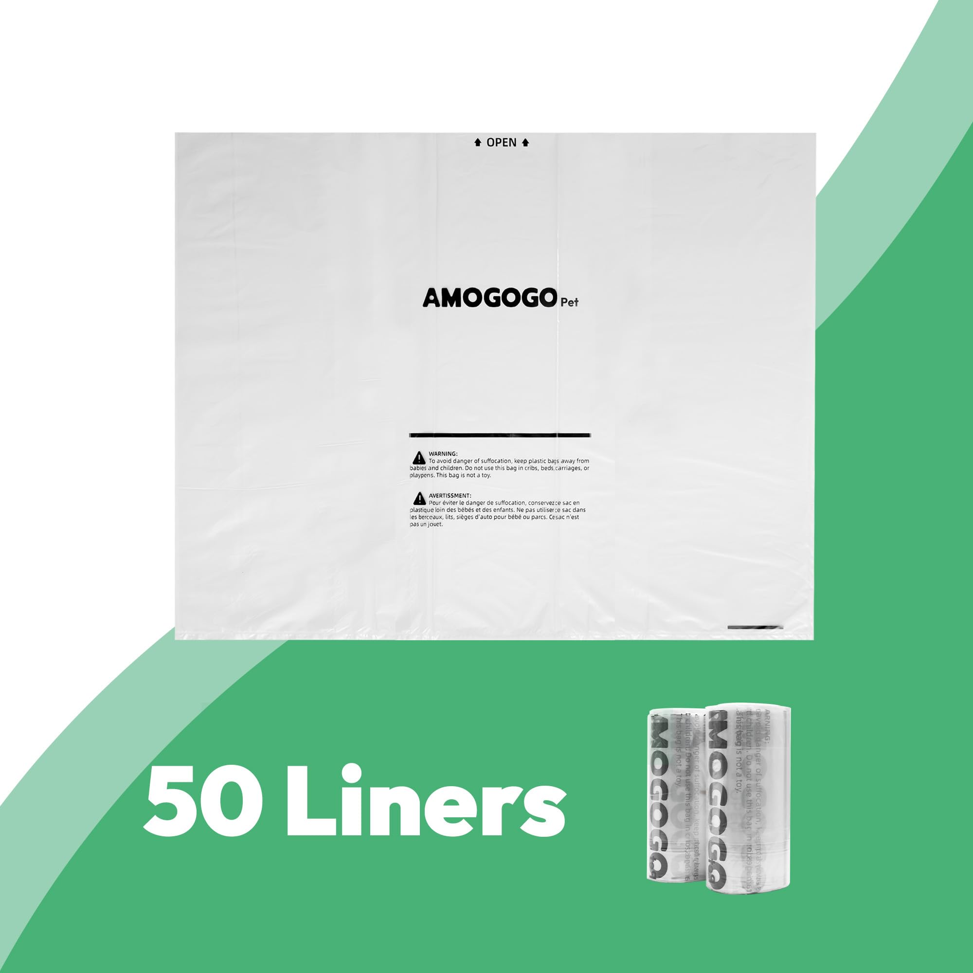 AMOGOGOPET transparent bags show waste and litter conditions clearly.