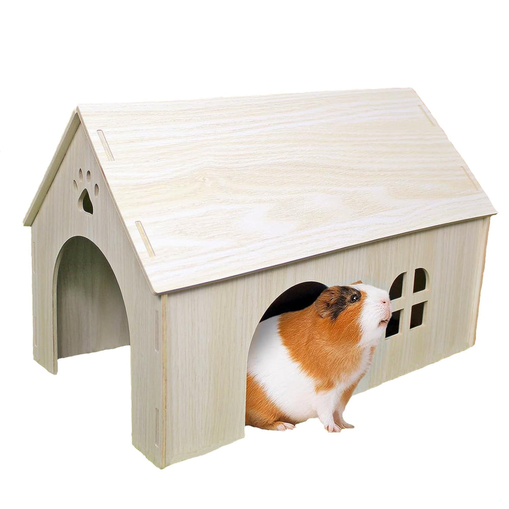Amonk Guinea Pig Hideout 15x9x10 inch provides roomy space for play and retreat.