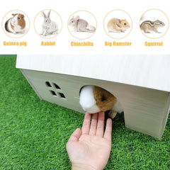Amonk Guinea Pig Hideout roof provides shade and shelter during sunny days.