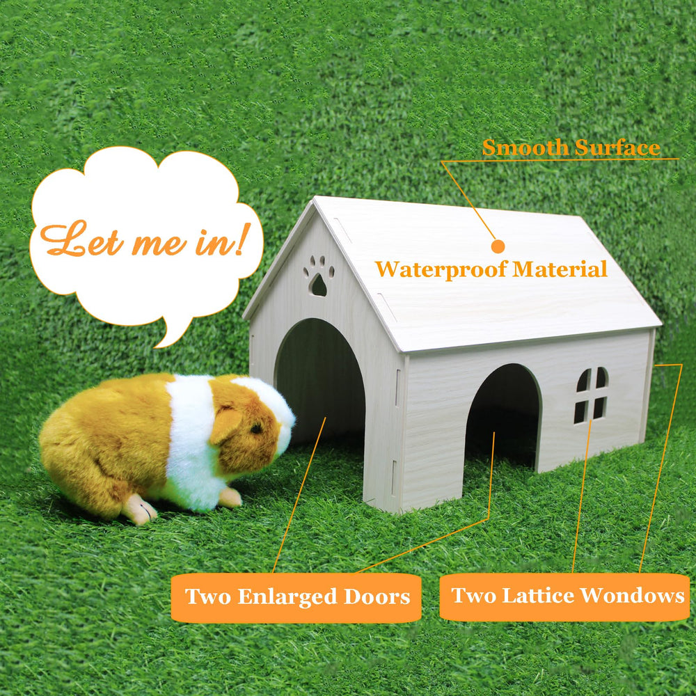 Amonk Guinea Pig Hideout smooth edges minimize injury during exploration.